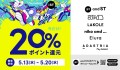 アダストリア　ポイント20％還元