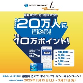 相鉄ポイント祝１周年！感謝を込めてポイントプレゼントキャンペーン！