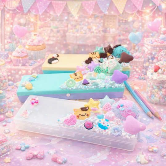 4/5（日）SORATOS Roomのハンドクラフト「バイカラーペンケースのスイーツビュッフェデコ」