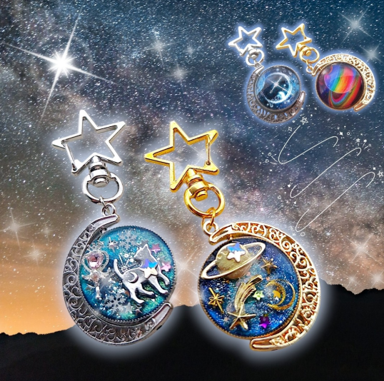 12/26（金）SORATOS Roomのハンドクラフト「クルクルまわる♪星空レジンキーホルダー」