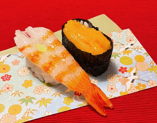 1/ 3(土)　SORATOS Roomでハンドクラフト食品サンプル「リアルお寿司作りに挑戦♪  うに軍艦と海老握りを本物そっくりおいしそうに作ろう」