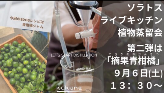 9/6(土)　摘果し廃棄されてしまう青柑橘を使おう！！