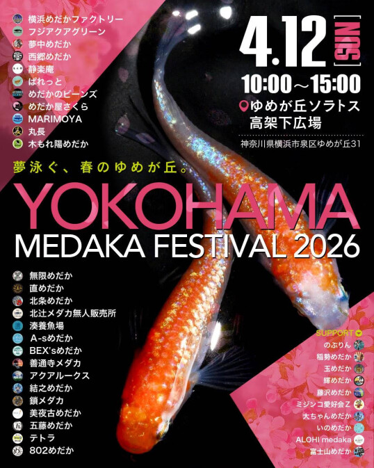 4/12（日）YOKOHAMA MEDAKA FESTIVAL　※本イベントは高架下広場にて開催いたします