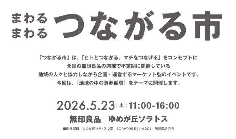 5/23(土)11:00～16:00　まわるまわる　つながる市　開催のお知らせ