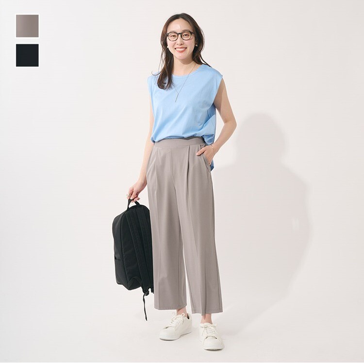 《新商品》接触冷感カットソーストレートパンツ