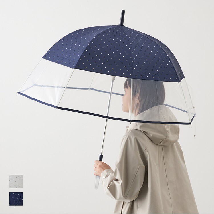 《新商品》長傘 晴雨兼用 ハーフビニール ラメドット